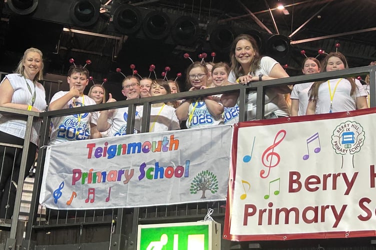 Teignmouth Primary School children were part of the world's biggest children's choir performance